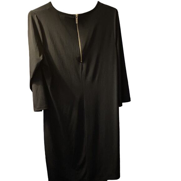 Michael Kors Classic Women’s 3/4 Sleeve Shift Dress Black Size M Zipper Back - Picture 2 of 5